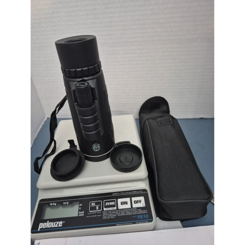 Monocular With Compass, Lens Covers,Draw String Bag Case - 40 x 60